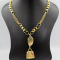 24K Gold Plated Feather Lock Design Necklace - Offer Hunts