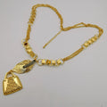 24K Gold Plated Feather Lock Design Necklace - Offer Hunts