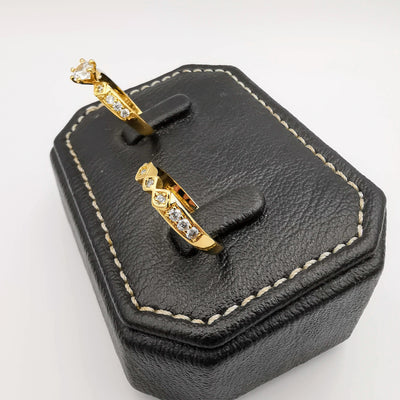 Bedazled Twins Ring - 24K Gold Plate - Offer Hunts