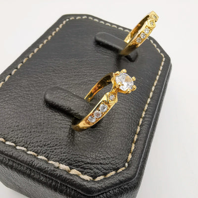 Bedazled Twins Ring - 24K Gold Plate - Offer Hunts