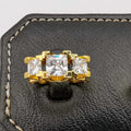 Tri Diamond Twins Ring - 24K Gold Plate - Offer Hunts