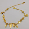 24K Gold Plated Danglers Chained Round Shield Anklet - Offer Hunts