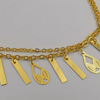 24K Gold Plated Dangling Butterfly Water Drop Anklet - Offer Hunts