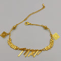 24K Gold Plated Dangling Floral Rhombus Anklet - Offer Hunts