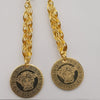 18K Gold Plated Ver.sace Chain Dangler Earrings - Offer Hunts