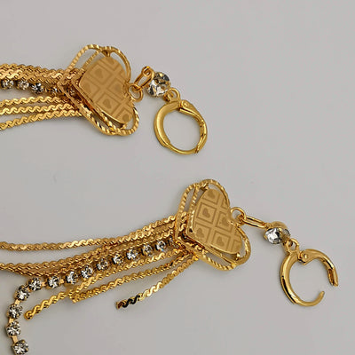 18K Gold Plated Crystal Heart Earrings - Offer Hunts