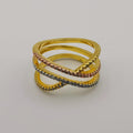Tri-Color Banded Ring - 24K Gold Plate - Offer Hunts