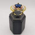 Royal Tri-Color Gem Ring - 24K Gold Plate - Offer Hunts
