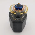 Royal Tri-Color Gem Ring - 24K Gold Plate - Offer Hunts