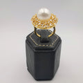 Round Pearl Ring - 24K Gold Plate - Offer Hunts