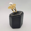 Round Pearl Ring - 24K Gold Plate - Offer Hunts