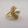 Round Pearl Ring - 24K Gold Plate - Offer Hunts