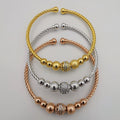 24K Gold Plated Bracelet Set [3-Pieces] - Adjustable Size - Style 3 - Offer Hunts