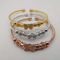 24K Gold Plated Bracelet Set [3-Pieces] - Adjustable Size - Style 7 - Offer Hunts