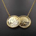 18K Gold Plated Double Coin Necklace - Offer Hunts