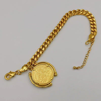 24K Gold Plated Coin Bracelet - Style 1 - Offer Hunts