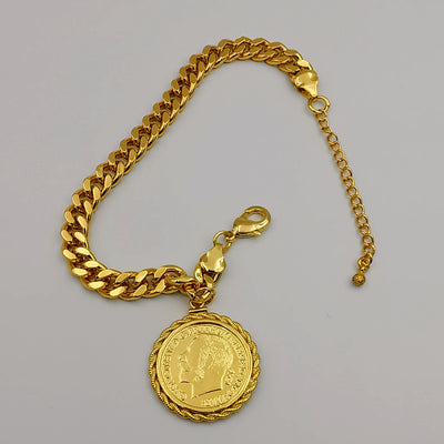 24K Gold Plated Coin Bracelet - Style 2 - Offer Hunts