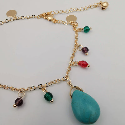 18K Gold Turquoise Stone Bracelet - Offer Hunts