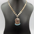24K Gold Plated Coin Turquoise Beads Necklace - Offer Hunts
