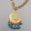 24K Gold Plated Coin Turquoise Beads Necklace - Offer Hunts