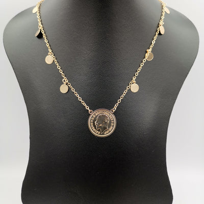 24K Gold Plated Simple Coin Necklace - Offer Hunts