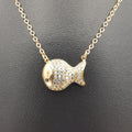 18K Yellow Gold Plated Lucky Fish Necklace - Offer Hunts