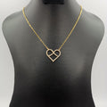 18K Yellow Gold Plated Infinity Heart Necklace - Offer Hunts