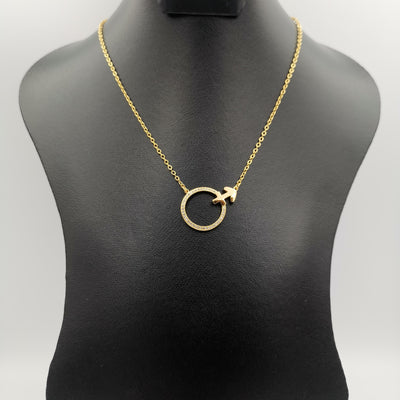 18K Yellow Gold Plated Feminine Necklace - Offer Hunts