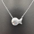 18K White Gold Plated Lucky Fish Necklace - Offer Hunts