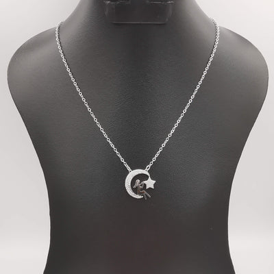 18K White Gold Plated Star Wanderer Necklace - Offer Hunts
