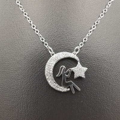 18K White Gold Plated Star Wanderer Necklace - Offer Hunts