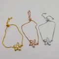 24K Gold Plated Flower Bracelet Set [3 Pieces] - Offer Hunts