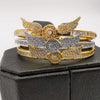 24K Gold Plated Stainless Steel Wings Bracelet Set [3 Pieces] - Adjustable Clasp Lock - Offer Hunts