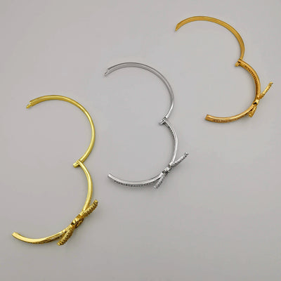 24K Gold Plated Stainless Steel Wings Bracelet Set [3 Pieces] - Adjustable Clasp Lock - Offer Hunts