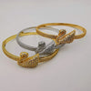 24K Gold Plated Stainless Steel Swan Bracelet Set [3 Pieces] - Adjustable Clasp Lock - Offer Hunts