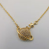 18K Yellow Gold Plated Globe Star Necklace - Offer Hunts