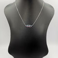 18K White Gold Plated Eyed Hearts Necklace - Offer Hunts