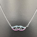 18K White Gold Plated Eyed Hearts Necklace - Offer Hunts