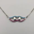 18K White Gold Plated Eyed Hearts Necklace - Offer Hunts