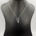 18K White Gold Plated Triple Hearts Necklace - Offer Hunts