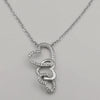 18K White Gold Plated Triple Hearts Necklace - Offer Hunts
