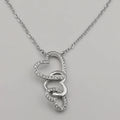18K White Gold Plated Triple Hearts Necklace - Offer Hunts