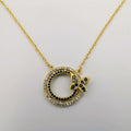18K Yellow Gold Plated Round Butterfly Necklace - Offer Hunts