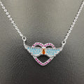 18K White Gold Plated Heart Wings Necklace - Offer Hunts