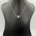 18K White Gold Plated Crystal Eyes Necklace - Offer Hunts