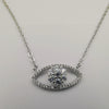 18K White Gold Plated Crystal Eyes Necklace - Offer Hunts