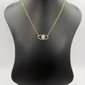 18K Yellow Gold Plated Crystal Eyes Necklace - Offer Hunts
