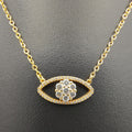 18K Yellow Gold Plated Crystal Eyes Necklace - Offer Hunts