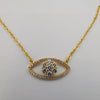 18K Yellow Gold Plated Crystal Eyes Necklace - Offer Hunts