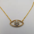 18K Yellow Gold Plated Crystal Eyes Necklace - Offer Hunts